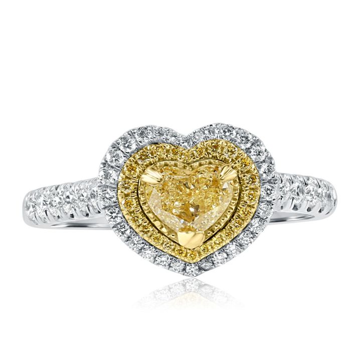 Yellow heart diamond ring outlet