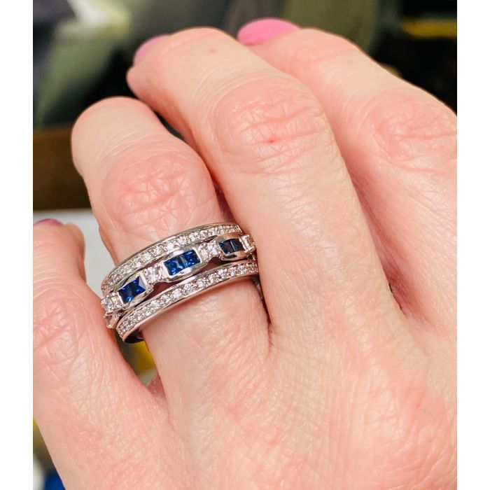 Sapphire diamond sales anniversary band