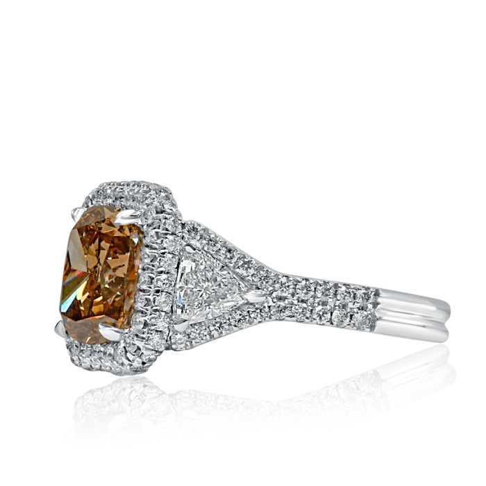18K Rose Gold GIA 3.75 Carat Fancy Orange-Brown Diamond Engagement Ring –  Walton's Jewelry