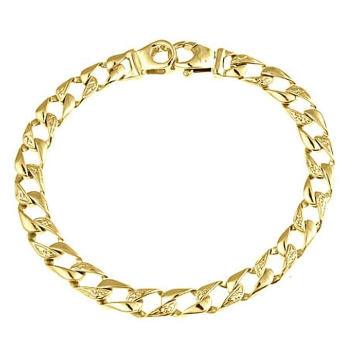 14k Yellow Gold X Large Rounded Curb Vintage Bracelet