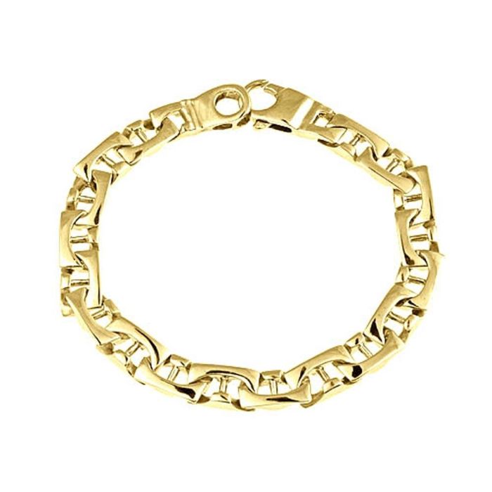 Italian Gold Men's Two-Tone Diamond Cut Mariner Link Bracelet in Sterling  Silver & 14k Gold-Plate - Macy's