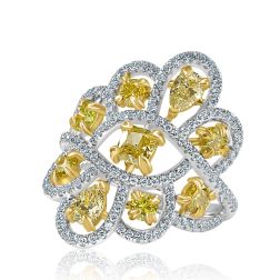 Multi Shape Diamond Statement Ring 14k White Gold (1.91 ctw)