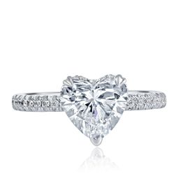 IGI 1.59 CT Heart Love F-VS1 Lab Grown Diamond Proposal Ring 14k White Gold