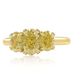 GIA 1.93CT Oval Natural Fancy Light Yellow Diamond Ring 18k Gold