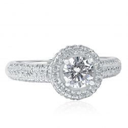 1.21 Ct Round Diamond Engagement Proposal Ring 14k White Gold
