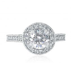 1.93 Ct Round Diamond Vintage Engagement Ring 14k White Gold 