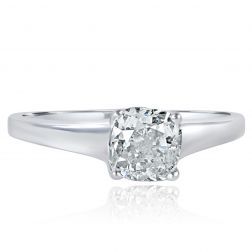 1.01 Ctw Solitaire Cushion Diamond Engagement Ring 14k White Gold