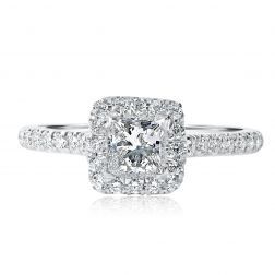 0.90 Ct Princess Diamond Engagement Proposal Ring 14k White Gold