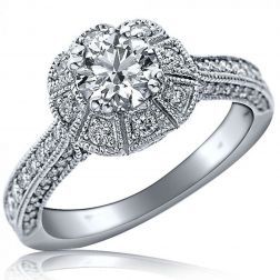 1.62 Ct Round Diamond Engagement Proposal Ring 14k White Gold