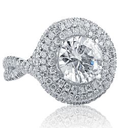 4.22 CT Round Diamond Engagement Infinity Ring 18k White Gold