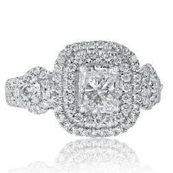 2.02 Ct Radiant Cut Pear Diamond Engagement Ring 18k White Gold
