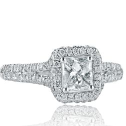 1.13 Ct Princess Diamond Engagement Proposal Ring 18k White Gold