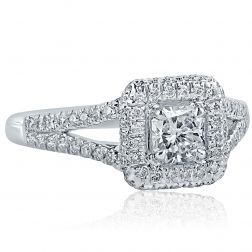 1.06 CT Radiant Diamond Engagement Proposal Ring 18k White Gold 