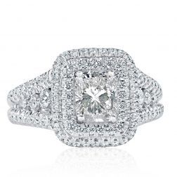 GIA Certified 1.94Ct Radiant Cut Diamond Engagement Ring 14k Gold