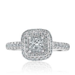 1.01 Ct Radiant Diamond Engagement Ring 18k White Gold