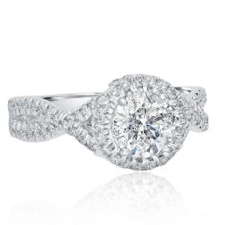 1.60 Ct Round Diamond Engagement Infinity Ring 14k White Gold