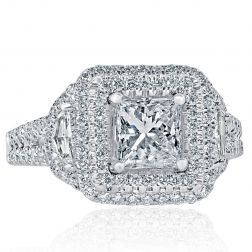 1.85 Ct Princess Diamond Engagement Proposal Ring 14k White Gold