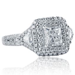 1.88 Ct Princess Cut Diamond Engagement Ring 14k White Gold