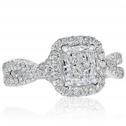 1.30 Ct Radiant Diamond Engagement Infinity Ring 14k White Gold 