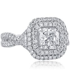 2.29 Ct Radiant Cut Diamond Engagement Anniversary Ring 18k Gold 