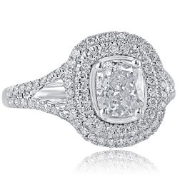  1.63Ct Cushion Cut Diamond Engagement Ring Split Shank 18k Gold 