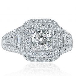 Incredible 2.19 Ct Cushion Diamond Engagement Ring 14k White Gold