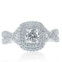 1.11 Ct Round Cut Diamond Engagement Infinity Ring 14k White Gold