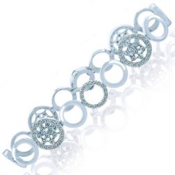 1.70 Ct Round Diamond Snowflake Bracelet 14k White Gold