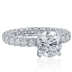 Platinum GIA 4.55 Ct Round Cut Solitaire Diamond Engagement Ring 