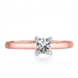 Solitaire 0.48 Carat Princess Diamond Engagement Ring 14k Gold