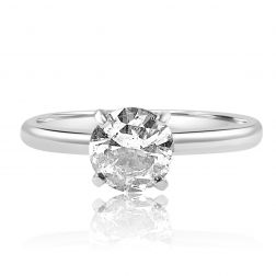 Solitaire 1.00 Ct Round Diamond Engagement Ring 14k White Gold 