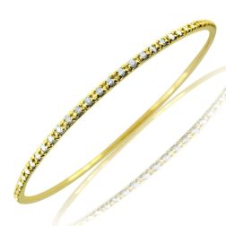 Diamond Eternity Bangle Bracelet 14k Yellow Gold (2.50 ctw)