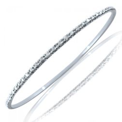 Diamond Eternity Bangle Bracelet Slip-on 14K White Gold (1.75 ctw)
