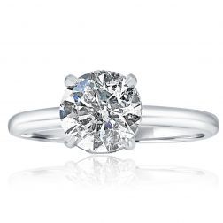 1.70 Carat Solitaire Round Diamond Engagement Ring 14k White Gold