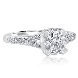 1.32 Ctw Round Solitaire Diamond Engagement Ring 14k White Gold 