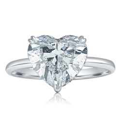 IGI 3.13 Ct Heart Shaped F-VS1 Lab Grown Diamond Ring 14k White Gold
