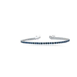 2.60 Carat Round Blue Diamond Tennis Bracelet 14k White Gold 7"