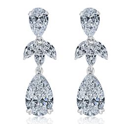 4.80 TCW Lab Grown Diamond Bridal Dangle Earrings 14k White Gold
