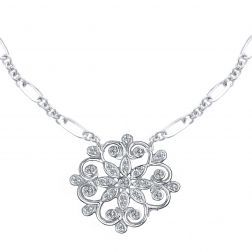Diamond Floral Necklace 14k White Gold (0.53 ctw)