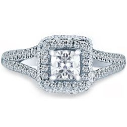 1.11 Ct Cushion Diamond Engagement Proposal Ring 18k White Gold  