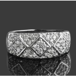 1.20 Carat Pave Diamond Wedding Anniversary Ring 14k White Gold