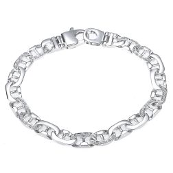 0.70 Ct Men's Diamond Mariner Link Bracelet 14k Solid White Gold