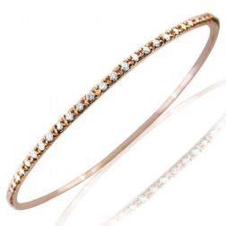 14k Rose Gold Diamond Eternity Stackable Bangle Bracelet (1.75 ctw)