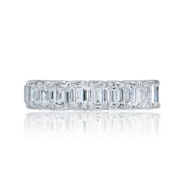 Emerald Cut Lab Grown Diamond Wedding Band 14k White Gold (1.75 ctw)