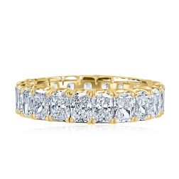 Radiant Lab Grown Diamond Eternity Wedding Band 14k White Gold (4.25-5.50 ctw)