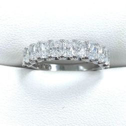 Emerald Cut Lab Grown Diamond Wedding Band 14k White Gold (2.00 ctw)