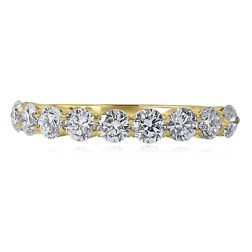1 Carat Lab Grown Diamond Wedding Band 14k Yellow Gold (9 Stones)