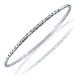 2.50 Carat Diamond Eternity Bangle Bracelet 14k White Gold 