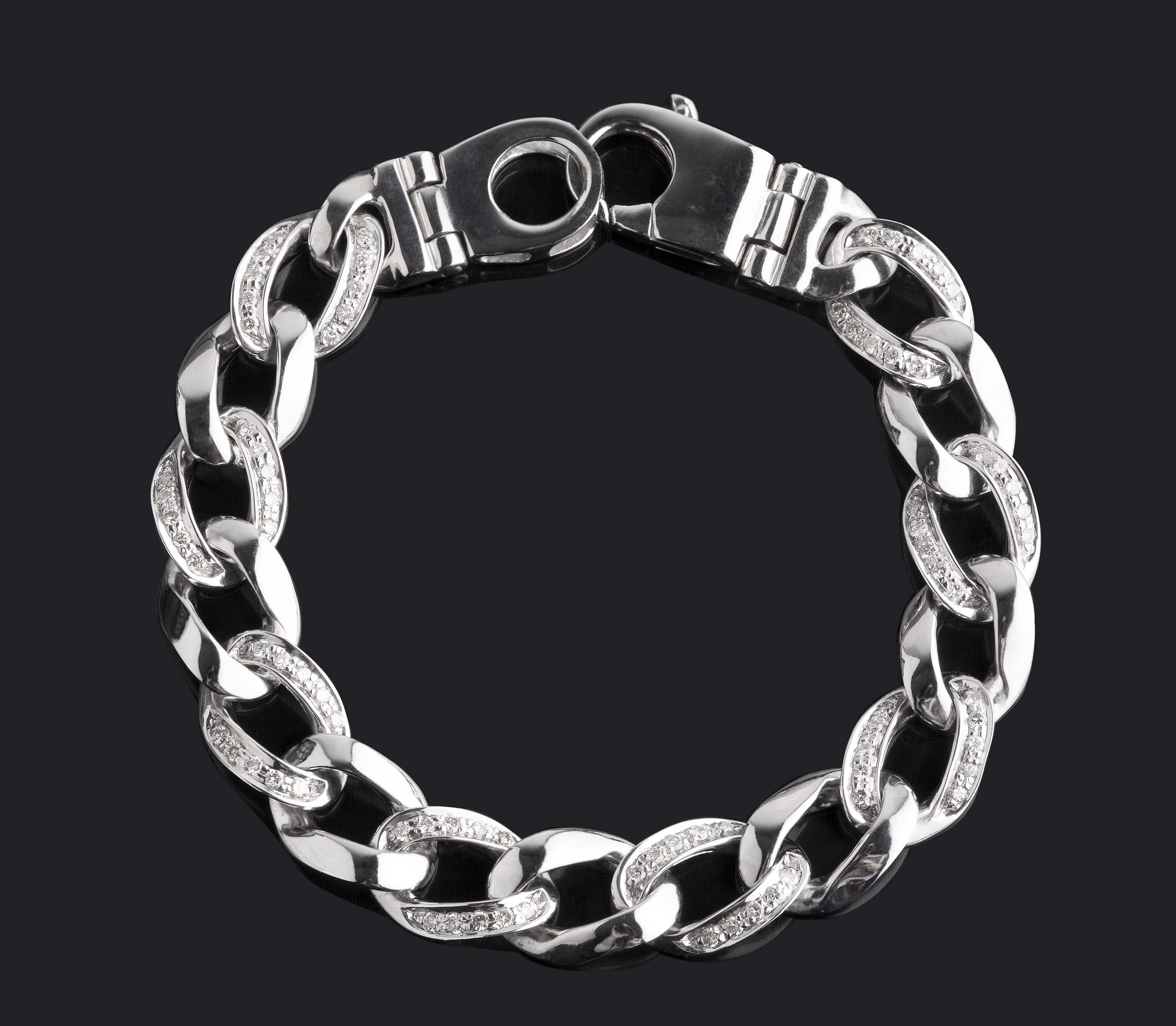 Mens 12mm Gucci Link Bracelet Solid 925 Sterling Silver ICY Man Made  Diamond 6-9